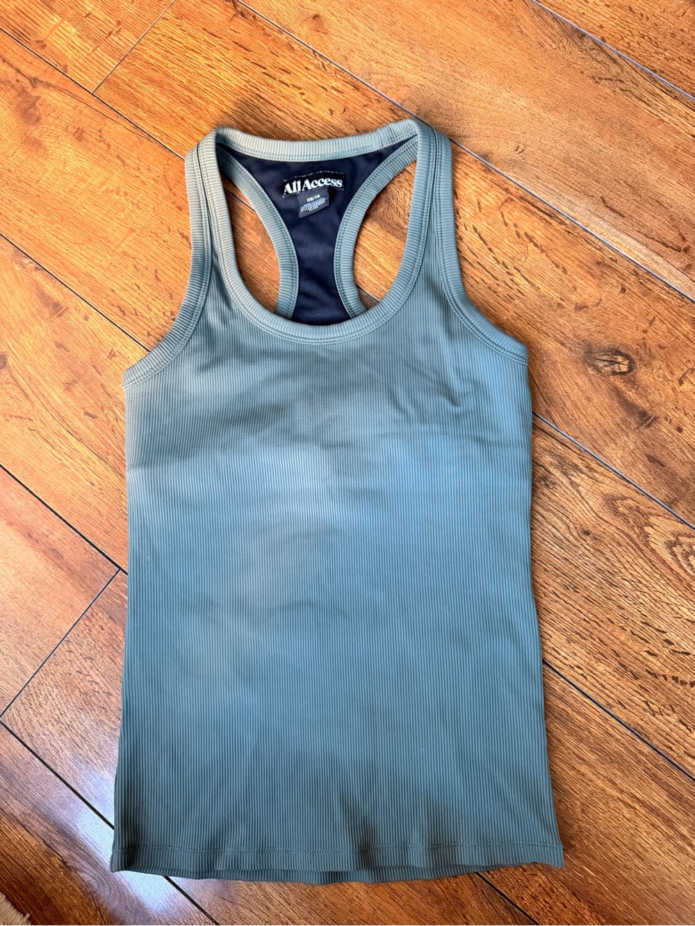 ALL ACCESS Olive Ribbed Racerback Tank Top